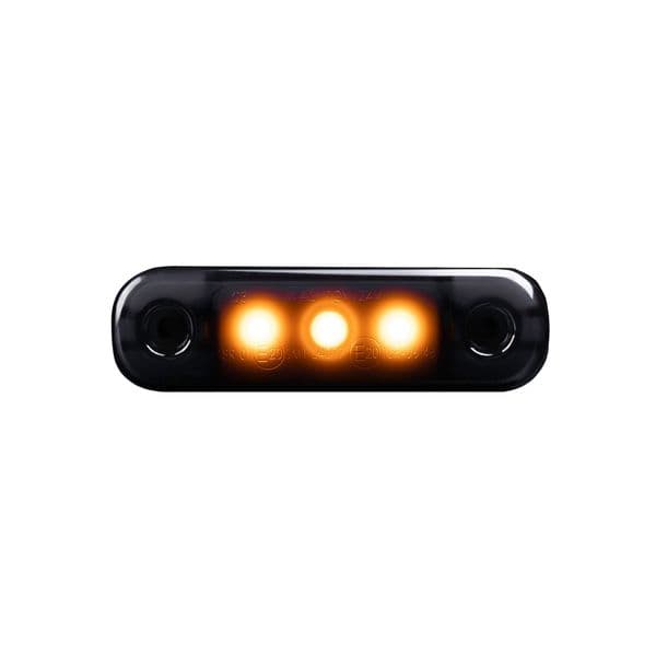 Posisjonslys STRANDS Dark Knight Super Dark Slim 3LED - 12/24V / 1W / 84 mm, Oransje