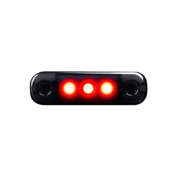 Posisjonslys STRANDS Dark Knight Super Dark Slim 3LED - 12/24V / 1W / 84 mm, Rød