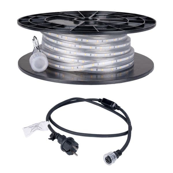 LED-stripe / Arbeidsbelysning AGGE Lite 230V - 400 lm/m, 10 m, LED-stripe med strømledning (3000K)