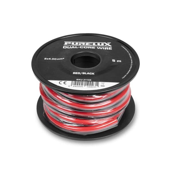 Strømkabel PURELUX Dual-Core Wire, 4,00 mm² / 5 m