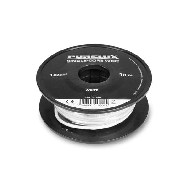 Strømkabel PURELUX Single-Core Wire - 16AWG / 10 m, Hvit