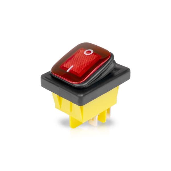 Bryter PURELUX On/Off HD Rocker Switch, Rød