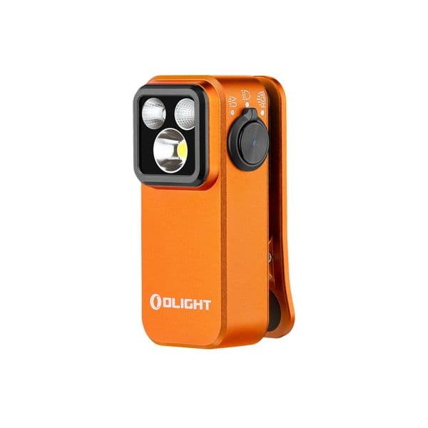 Lommelykt OLIGHT Oclip Pro S - 600 lm / 57 mm / Oppladbar, Oransje