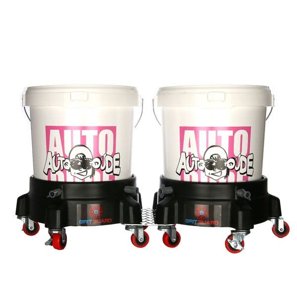 Holder med hjul til vaskebøtte, GRIT GUARD Bucket Dolly - Svart, 2 stk. + Festeplate
