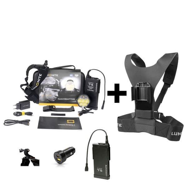 Hodelykt LUMONITE Navigator2 - 4195 lm / Oppladbar, PREMIUM-pakke