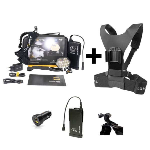 Hodelykt LUMONITE Leader - 6838 lm / Oppladbar, PREMIUM-pakke
