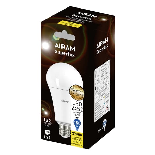 LED-pære AIRAM E27, 2700K, 20 W / 2452 lm