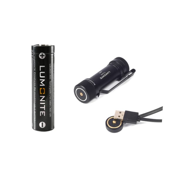 Ladekapsel LUMONITE® Tube, Ladekapsel + Batteri + Ladekabel