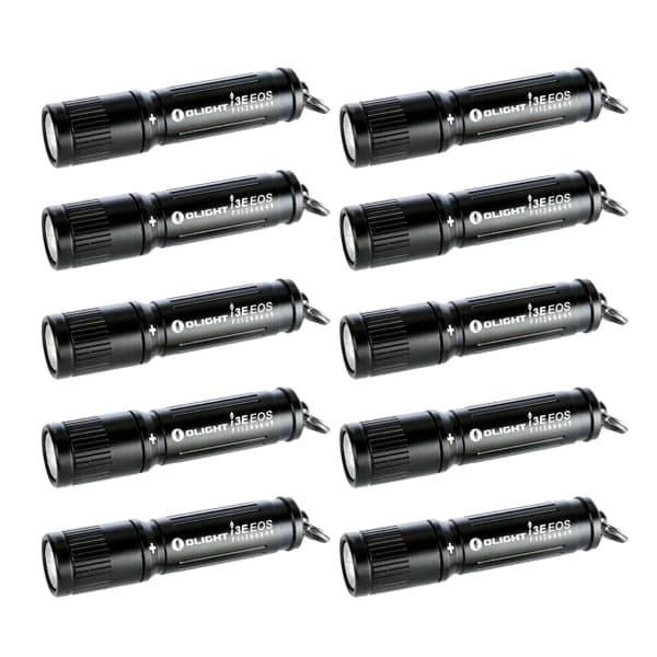 Nøkkelringlykt OLIGHT i3E  - 90 lm / 60 mm / 1 x AAA, 10 stk. + Alkaliske batterier