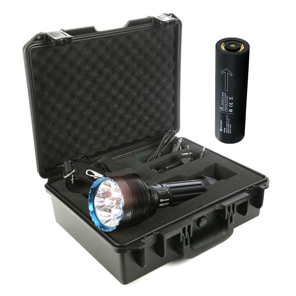 Søkelys OLIGHT X9R - 25000 lm / 320 mm / Oppladbar, Komplett sett + ekstra batteri