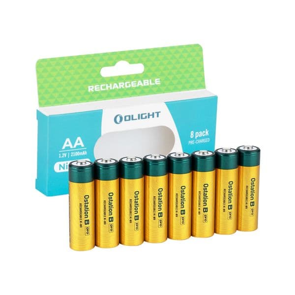 Oppladbart batteri OLIGHT B Pro AA - NiMH / 1.2V / 2100 mAh, 8 stk
