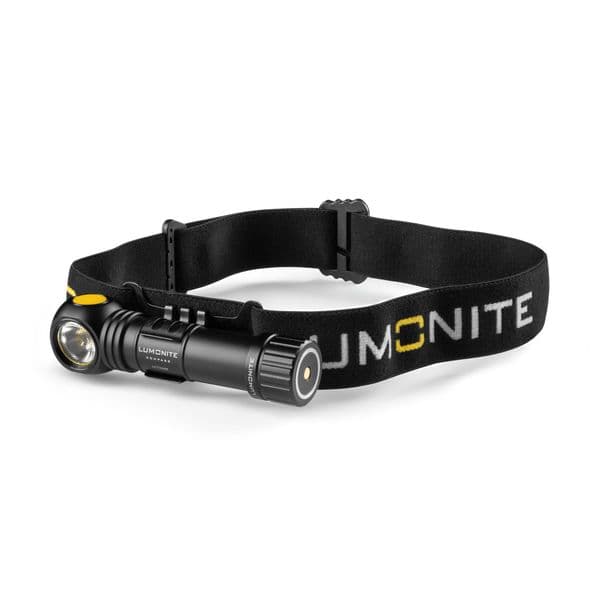 Hodelykt LUMONITE Compass - 1250 lm / Oppladbar, Grunnpakke (lampe, batteri, ladekabel, pannebånd)
