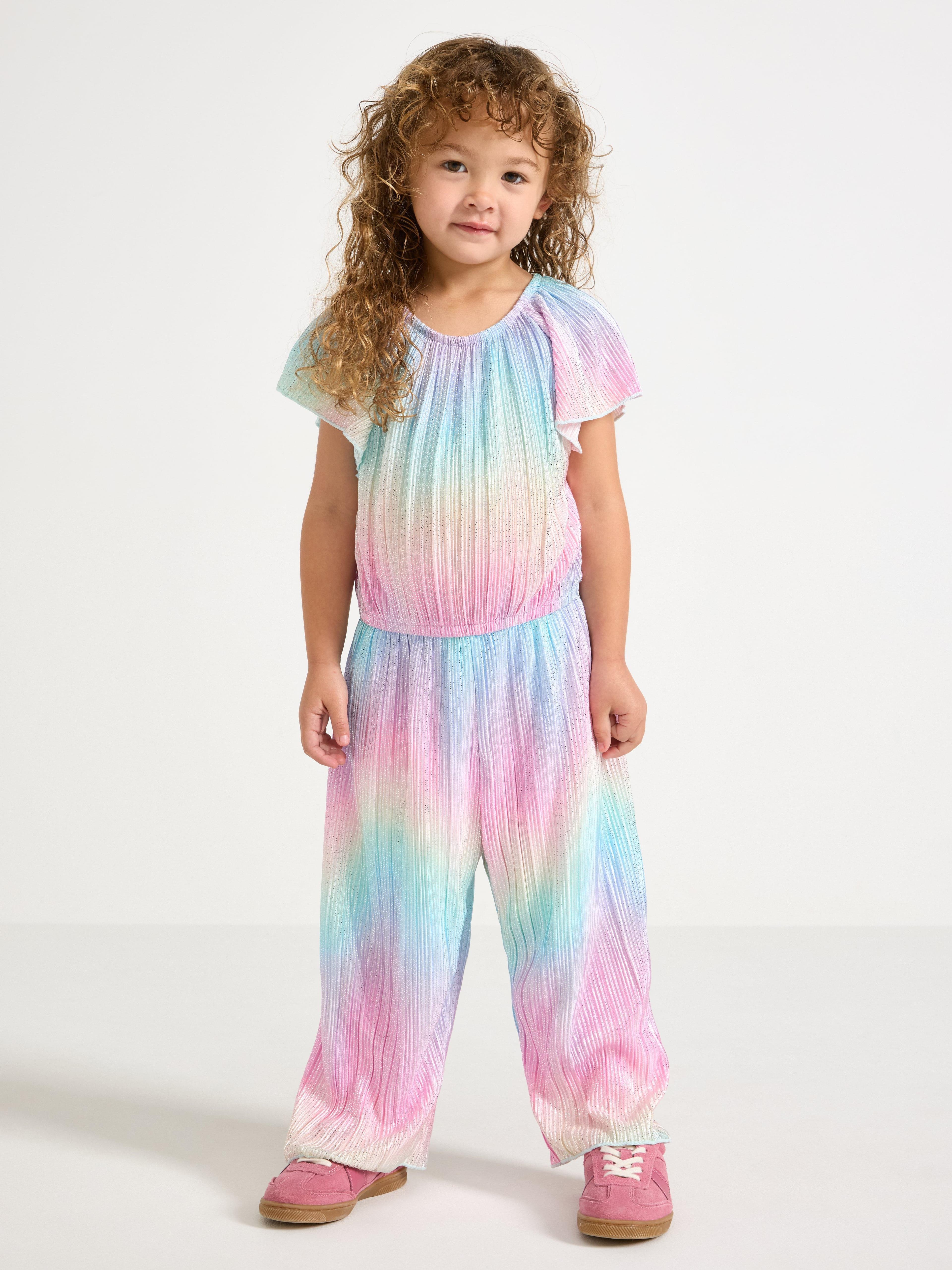 Med plissé Jumpsuit med glitter