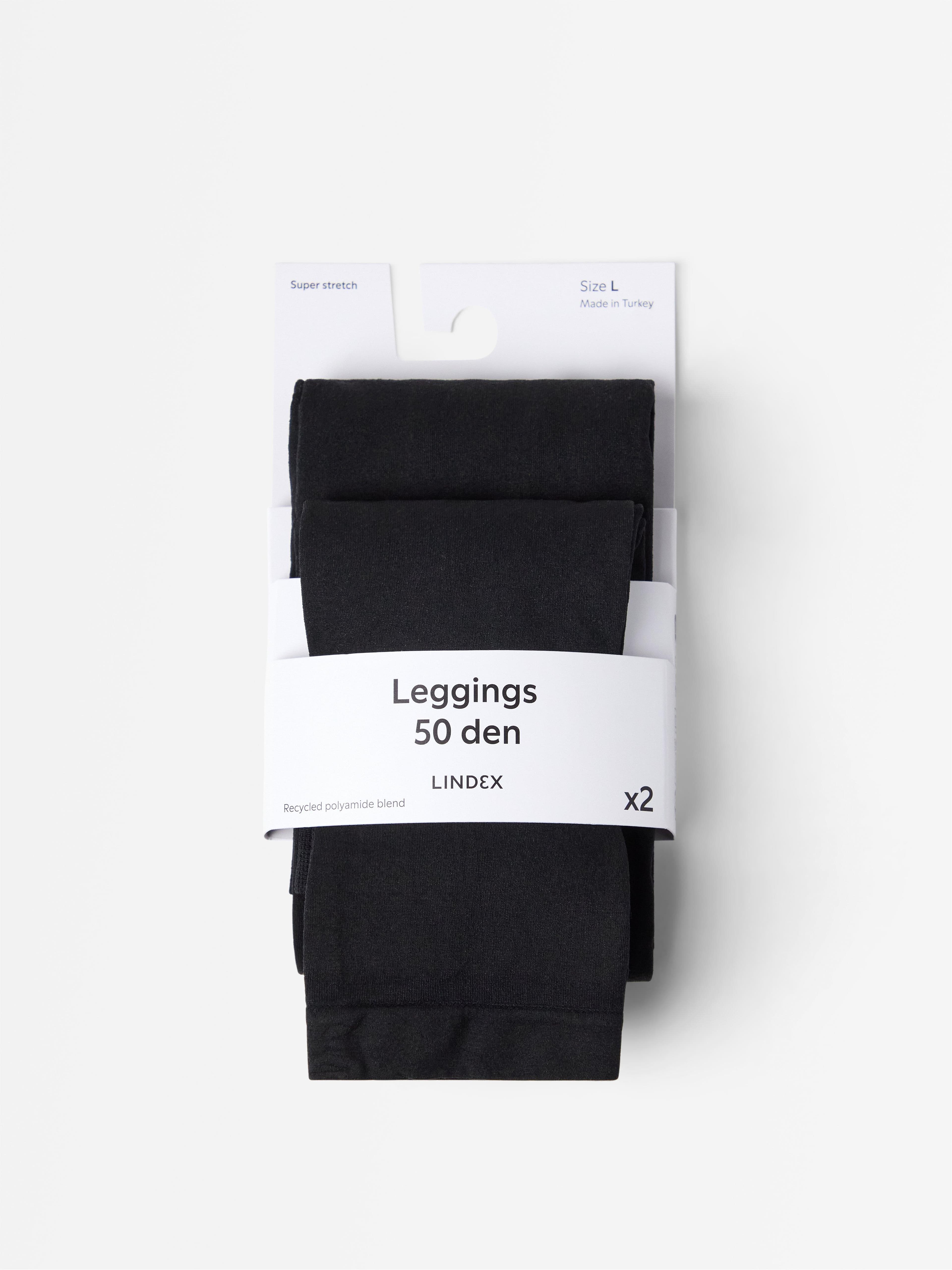2-pakning  leggings  50 denier