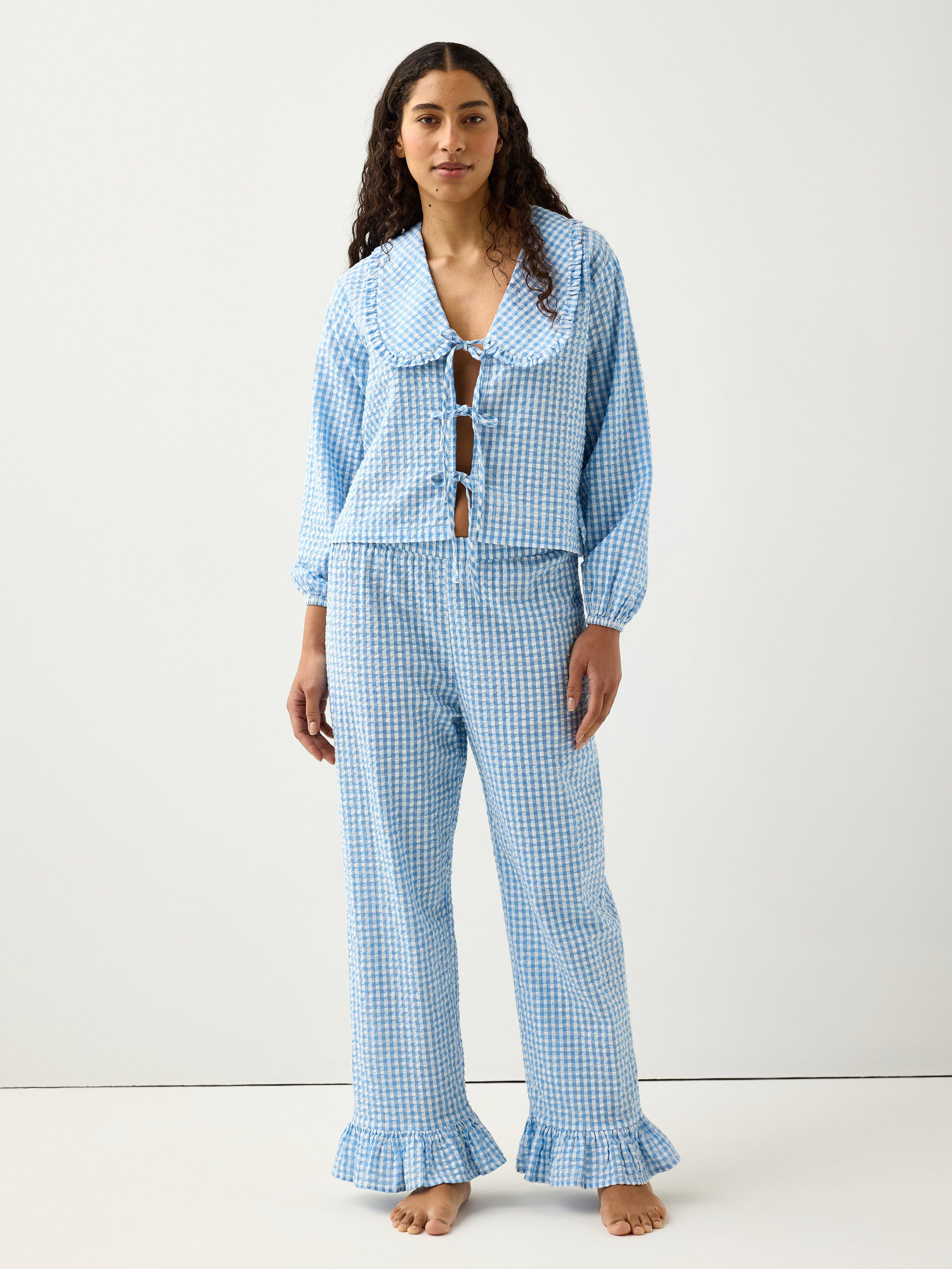 Pyjamasbukse i seersucker