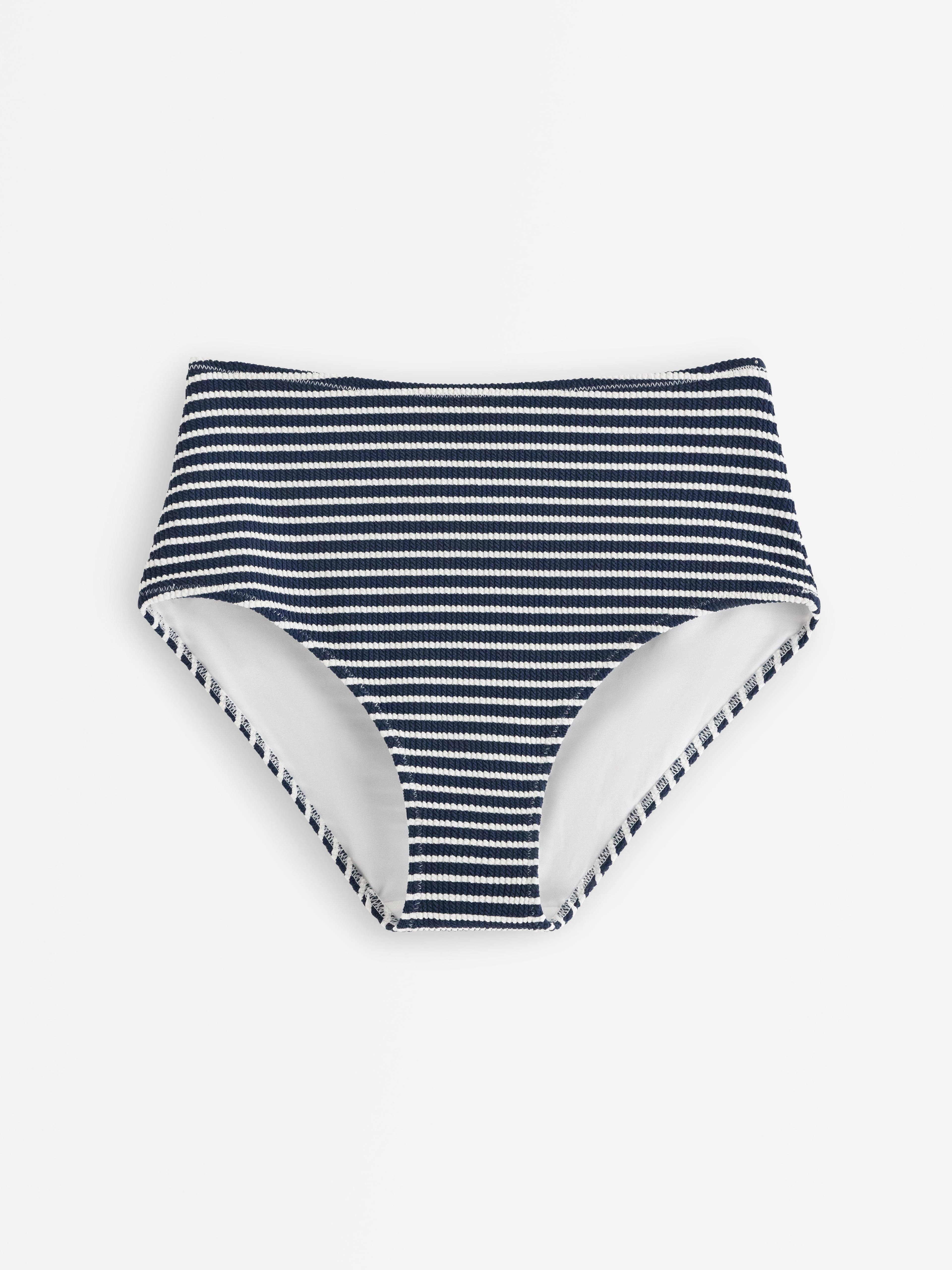 Krepp bikiniunderdel med høy midje