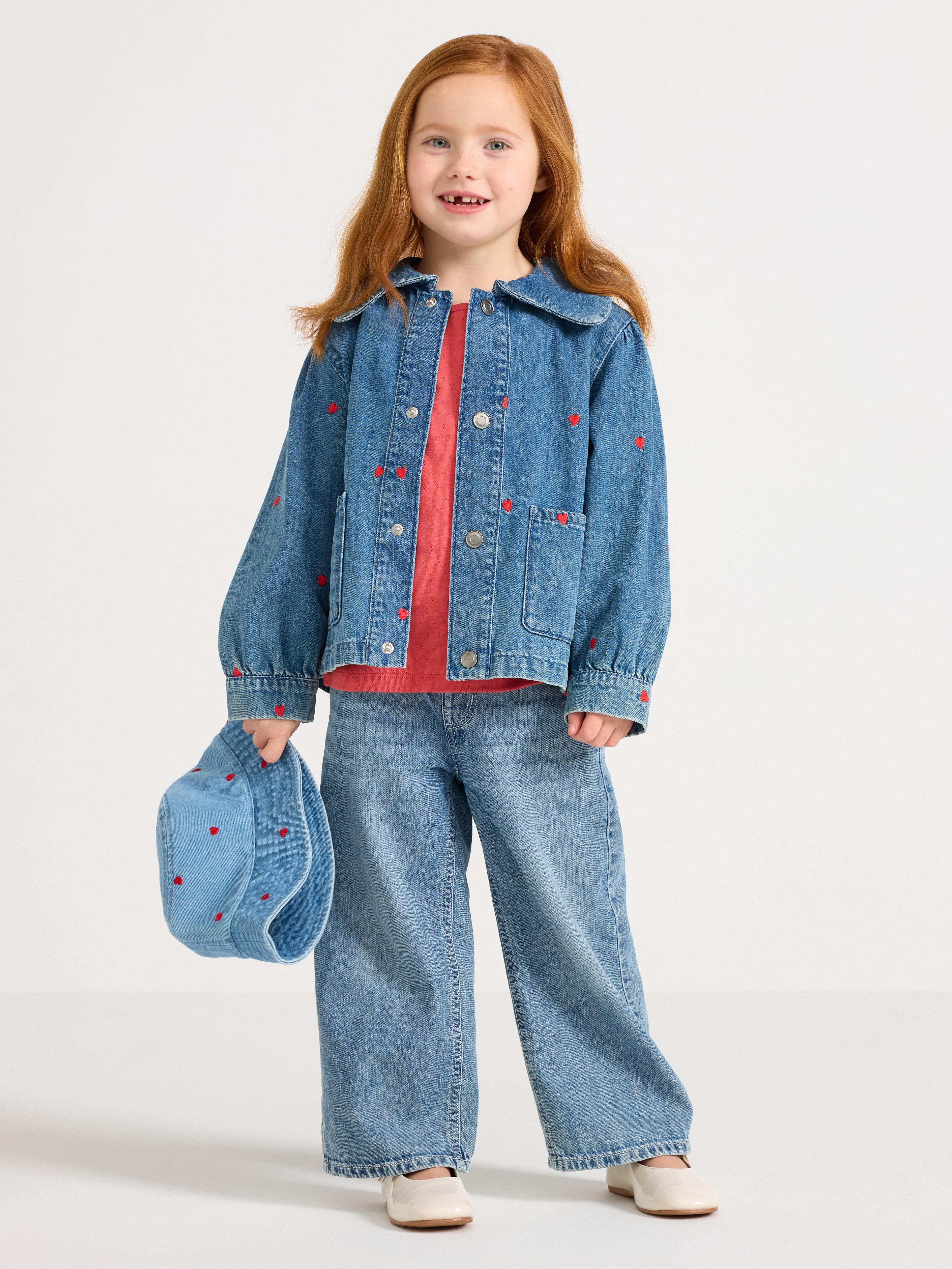Denimjakke med broderi