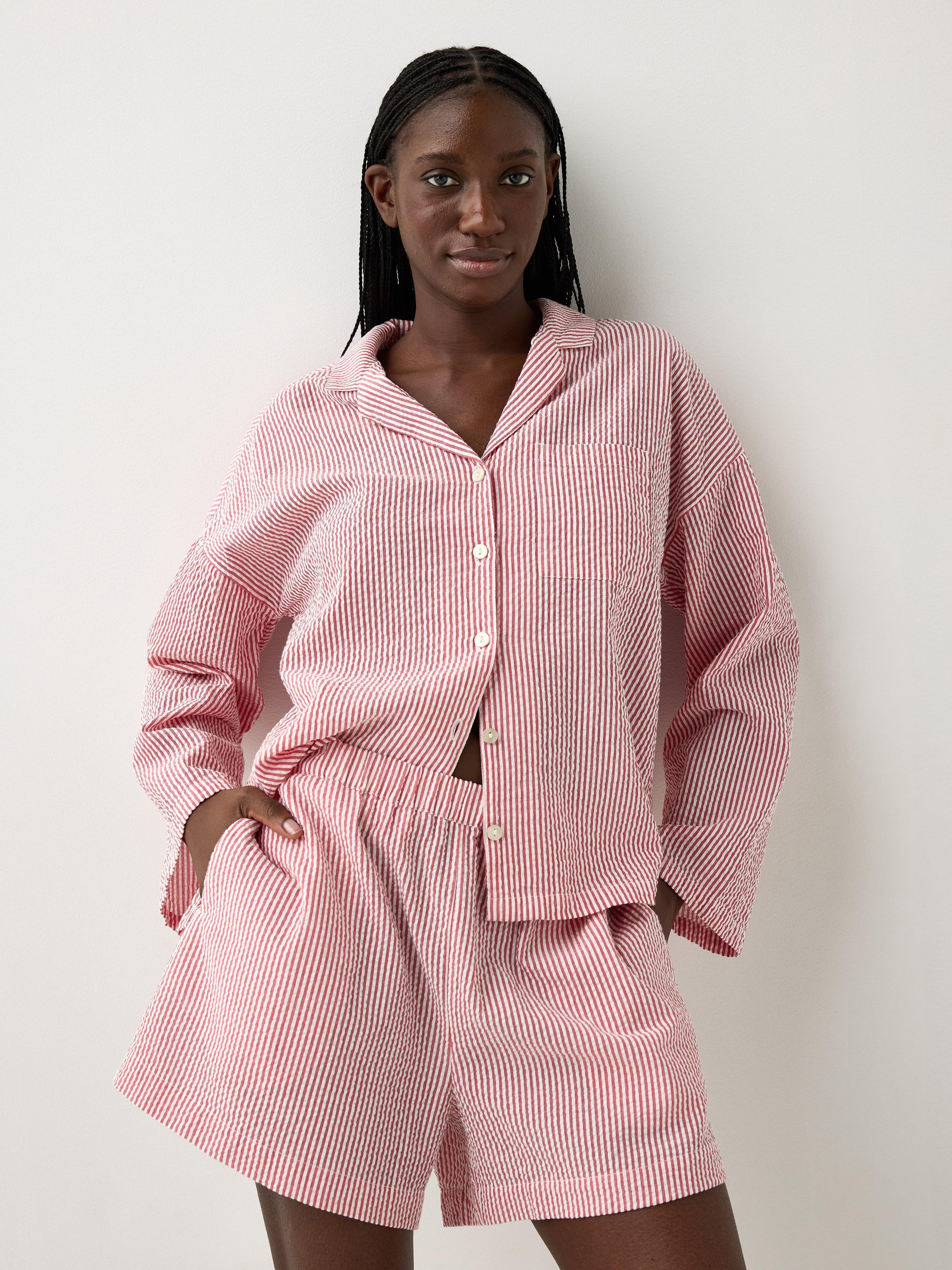 Pyjamashorts i seersucker