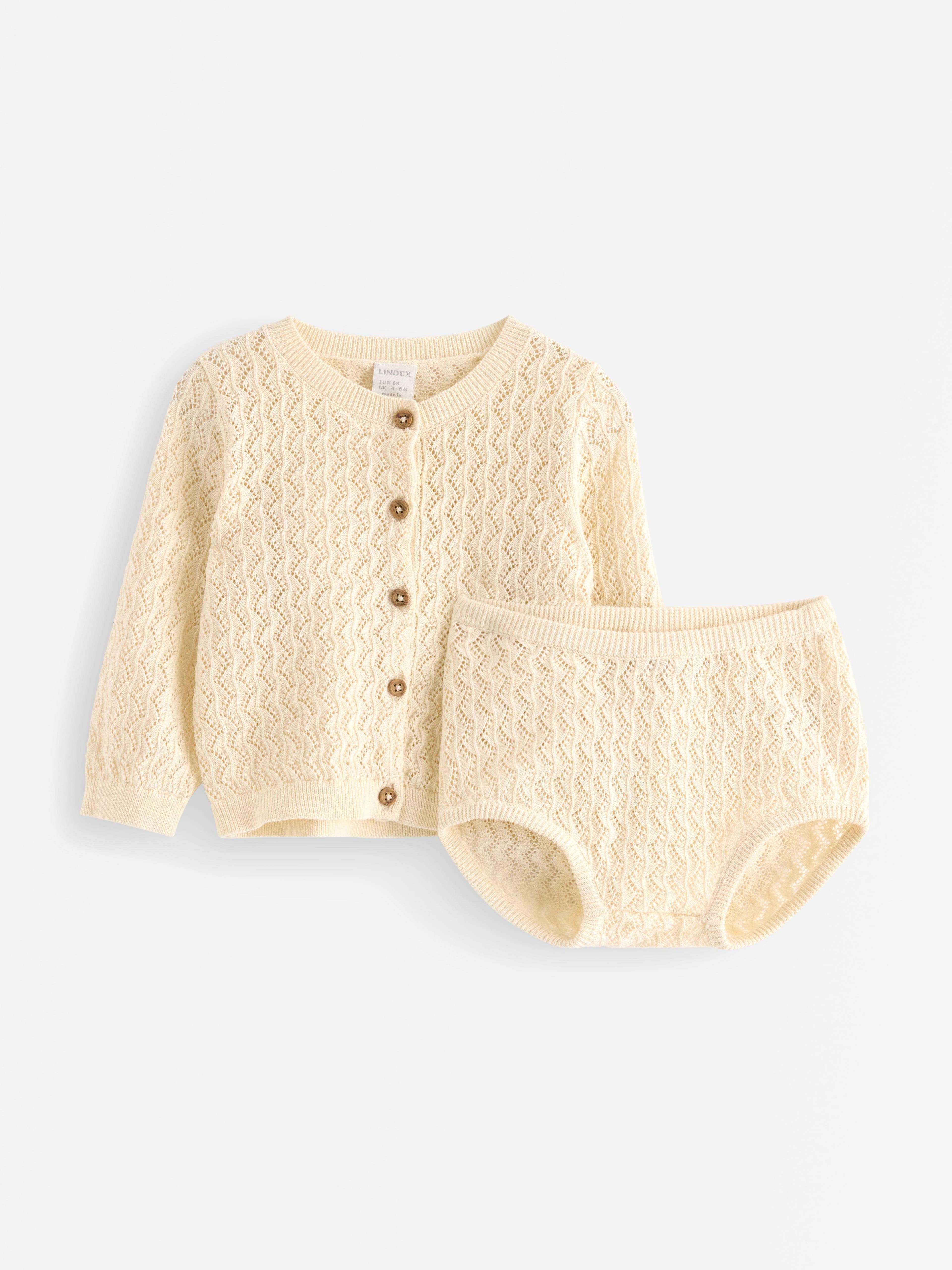 Sett - Cardigan og bloomers