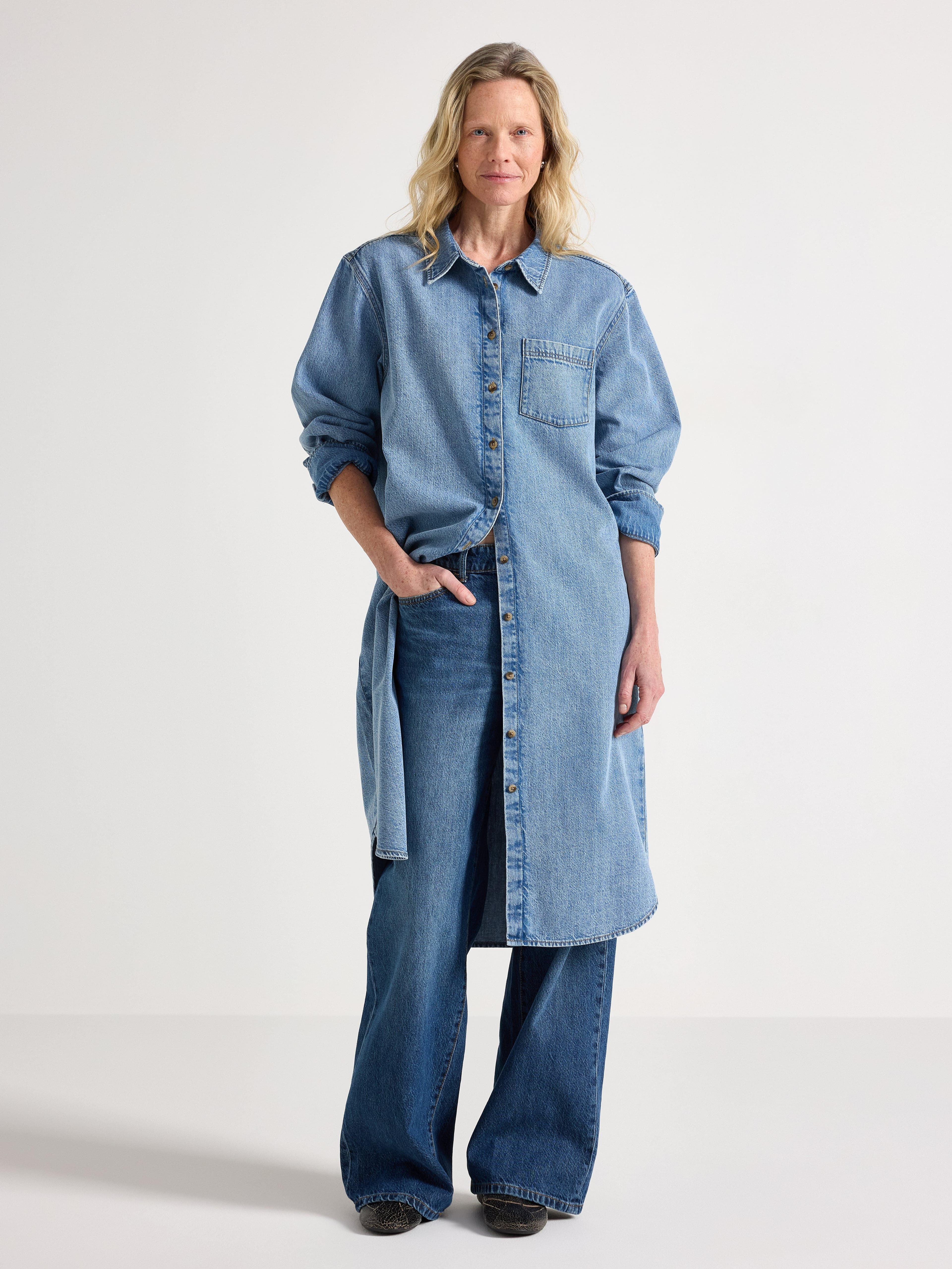 Skjortekjole i denim