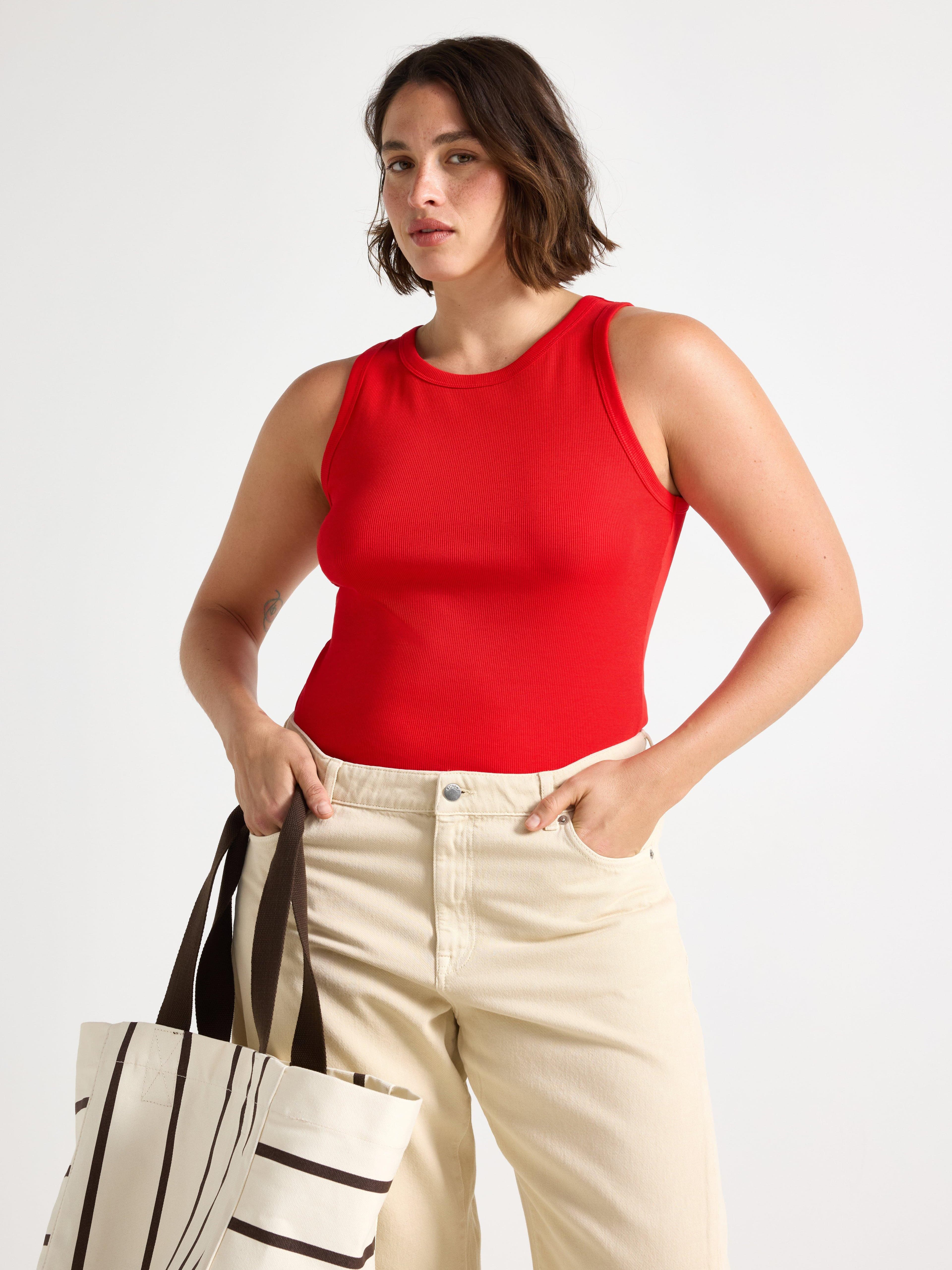 Ribbet tank topp