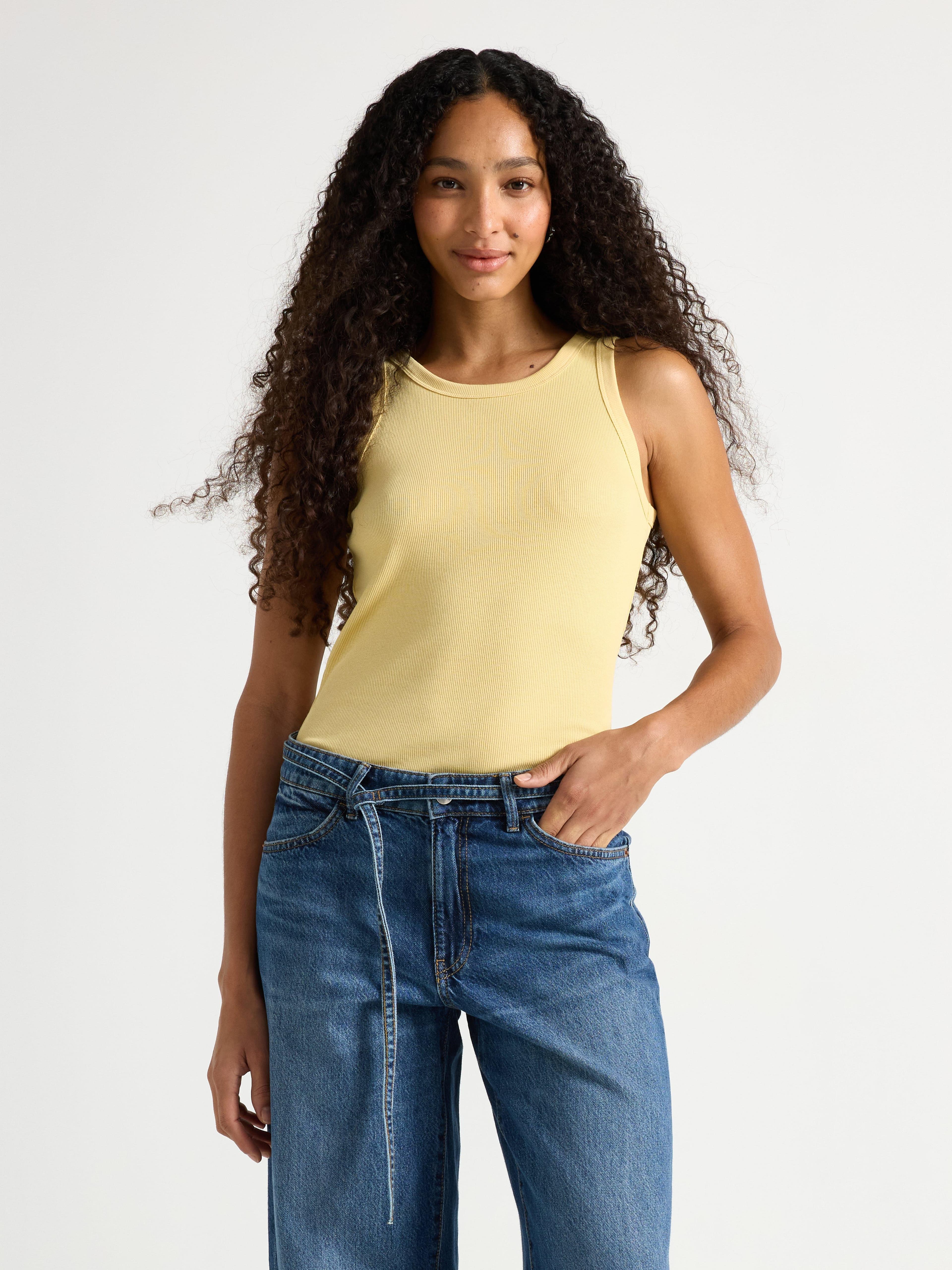 Ribbet tank topp