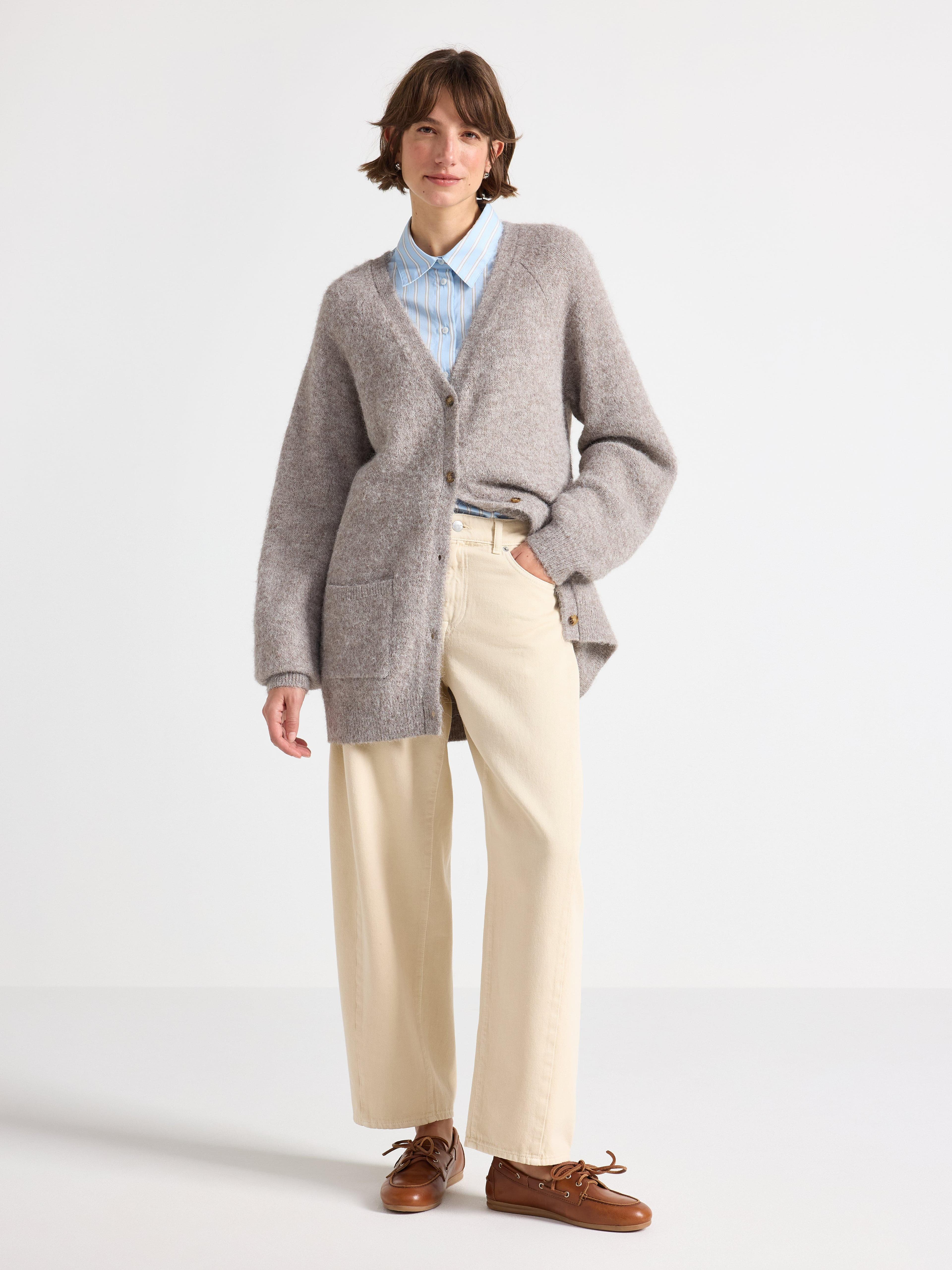 BARREL  jeans med ankellengde