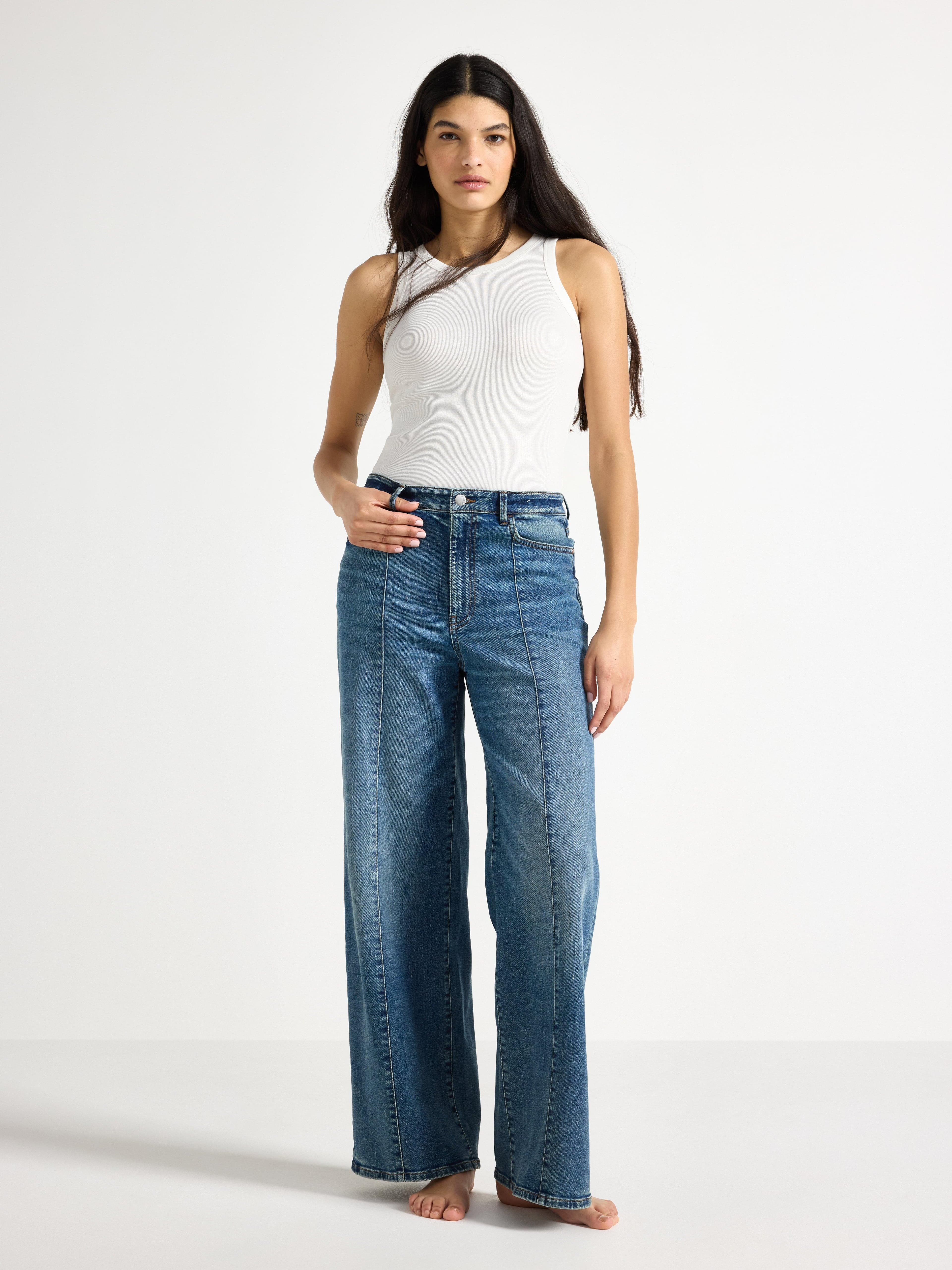 Vide jeans med høy midje