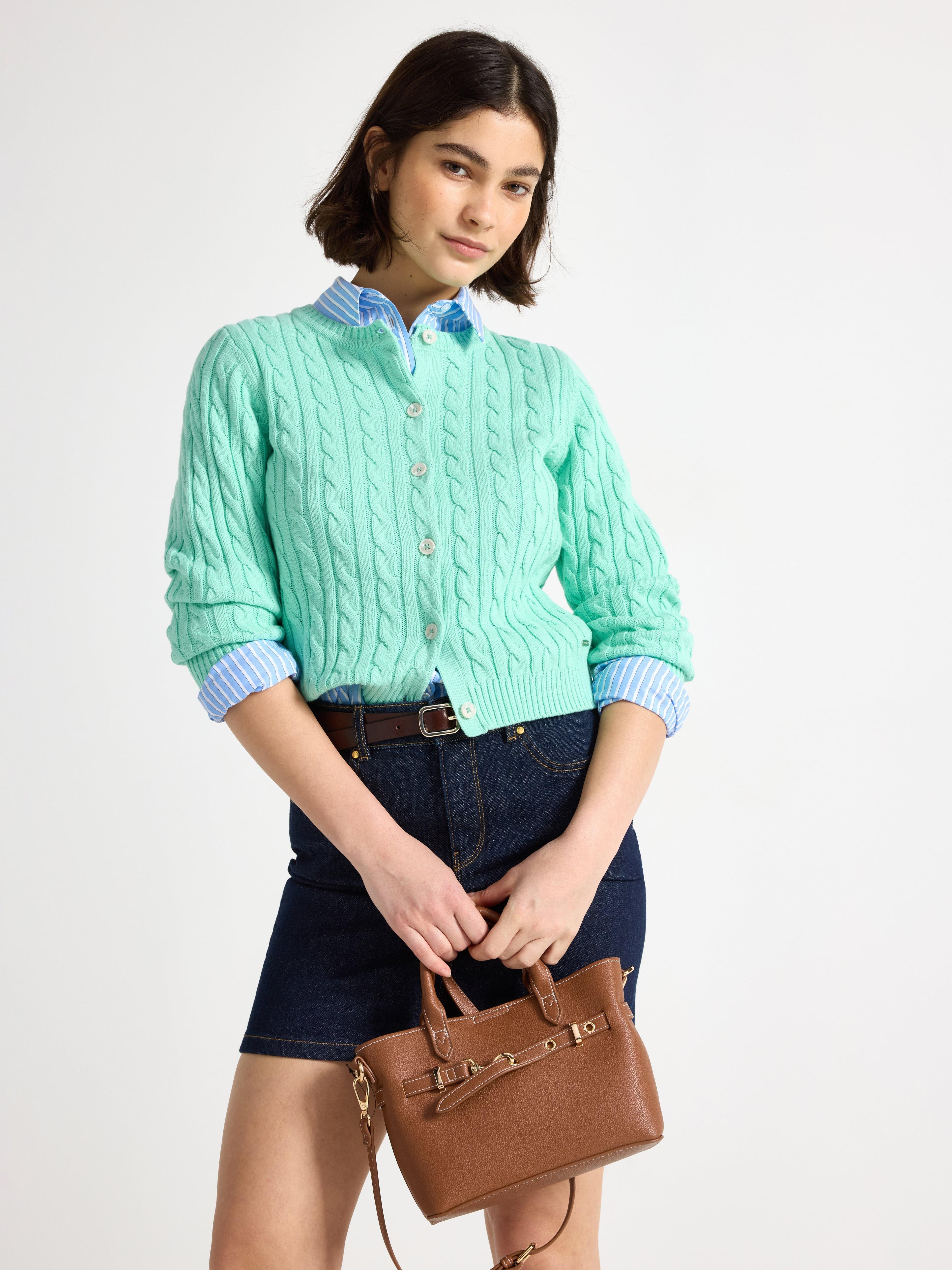 Flettestrikket cardigan