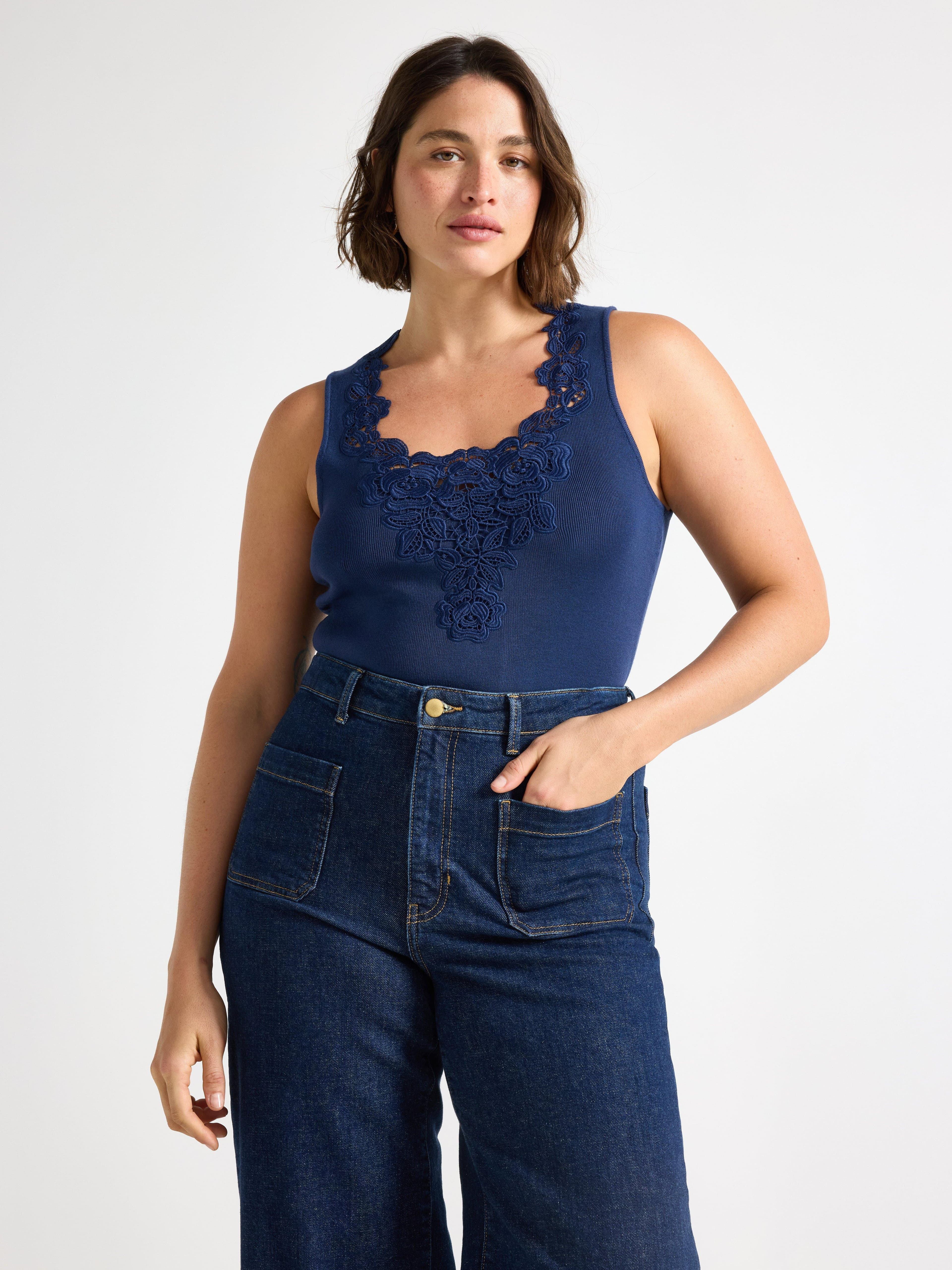 Ribbet tank topp