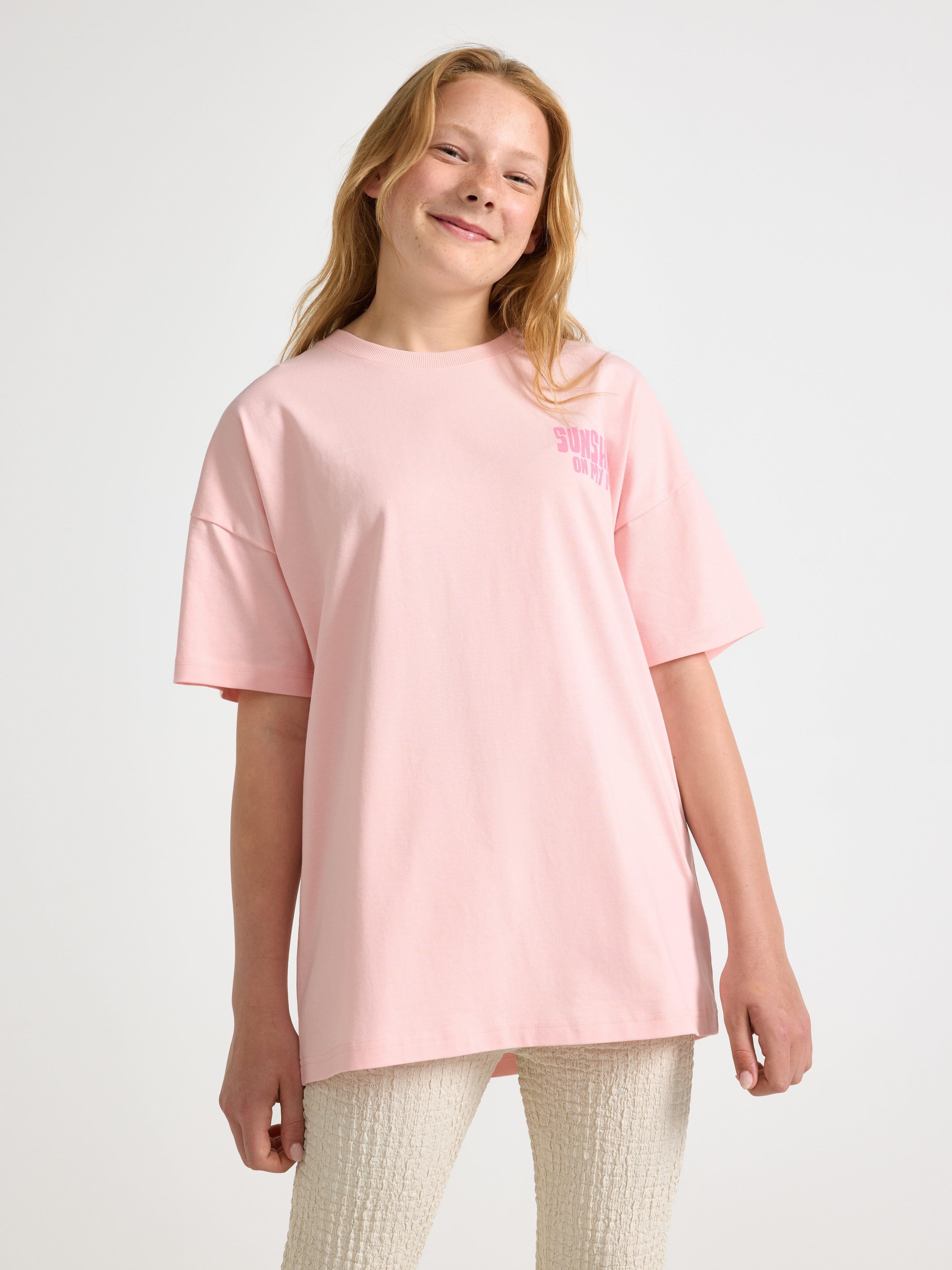 Oversized T-skjorte med trykk