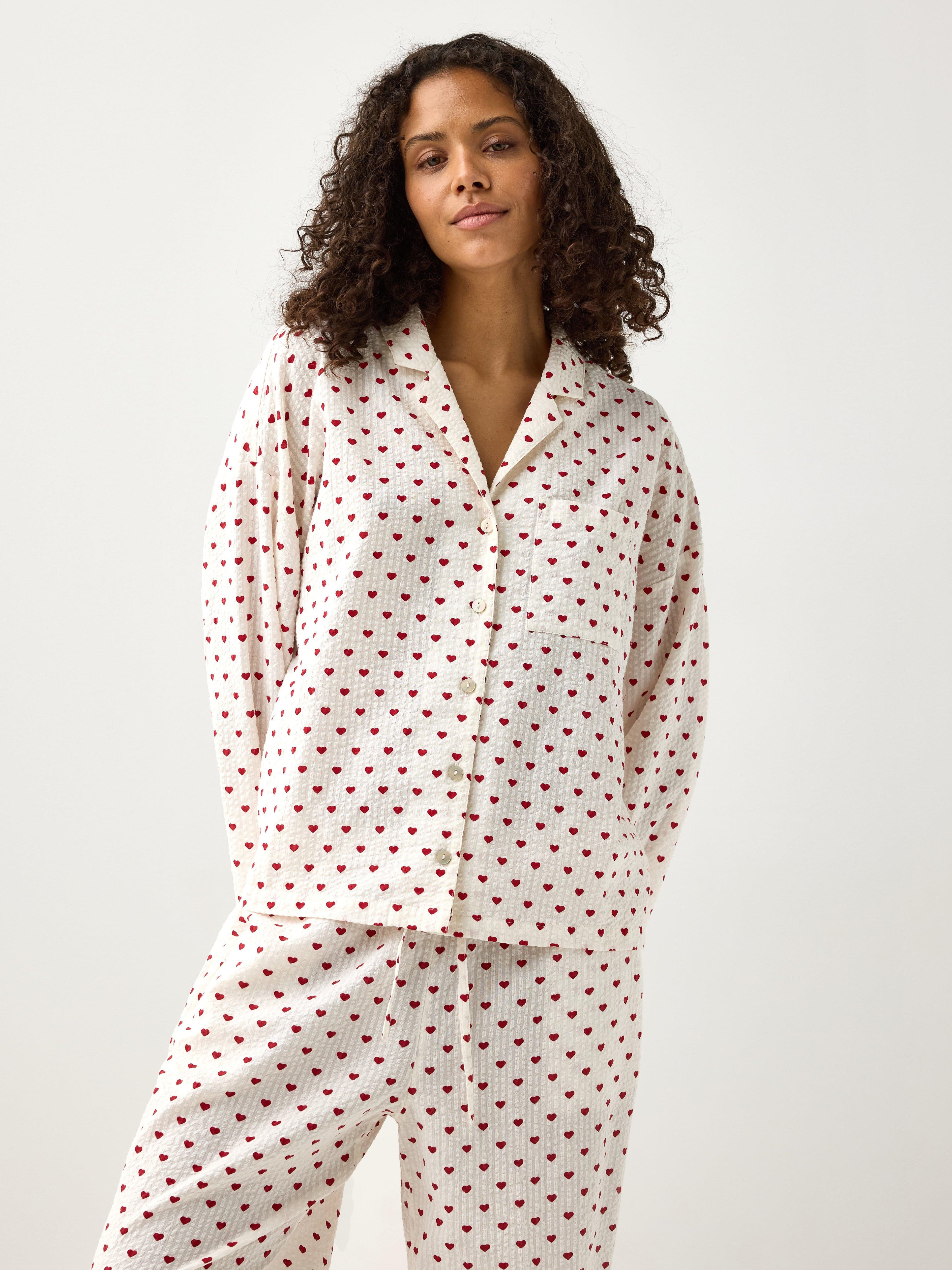 Pyjamasskjorte i seersucker