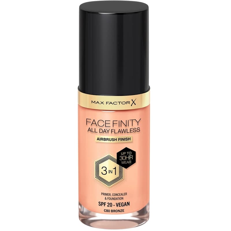 Max Factor Facefinity All Day Flawles 3in1 Foundation - 080 Bronze - Bronze 080 - 30 ml - Bronze 080