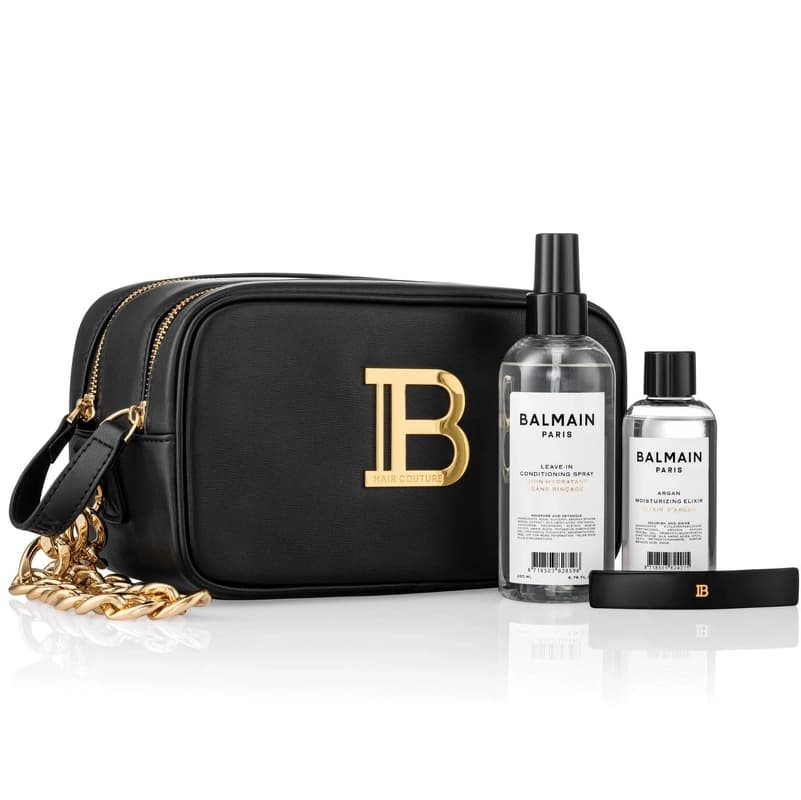 Balmain Paris ACCESSORIES Signature Bag (Leave in, Argan Elixir, Barrette Medium Black) 18k