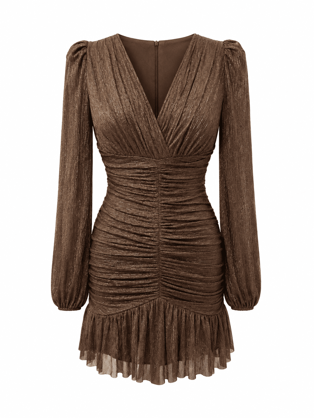 Layana Frill Mini Dress - Radiant Cocoa