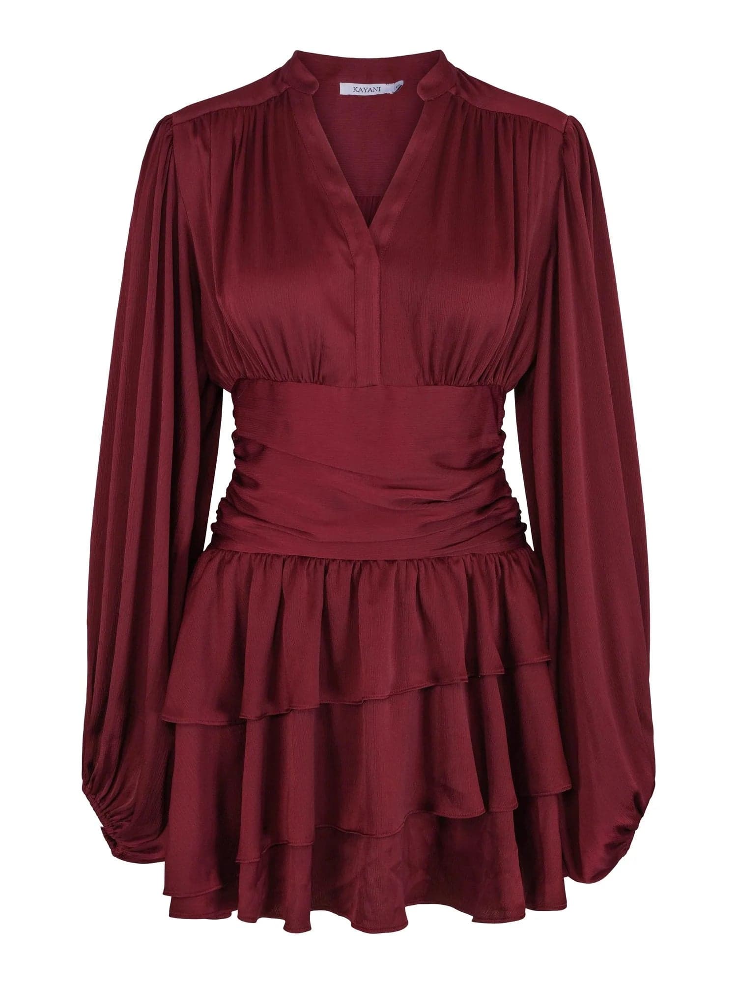 Nadine Belted Ruffle Dress - Mulberry