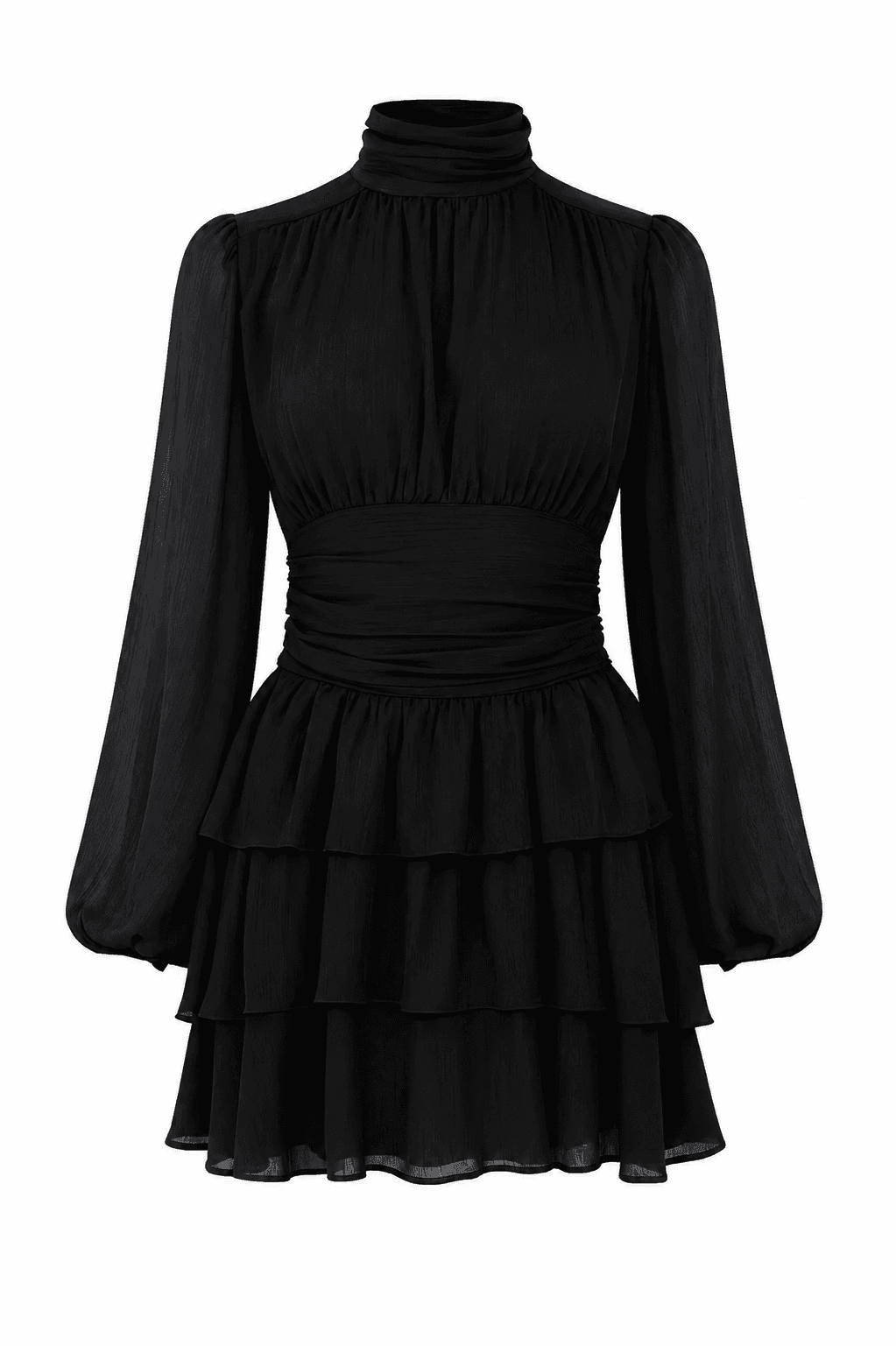 Kayani Milla Mini Ruffle Dress - Black Onyx