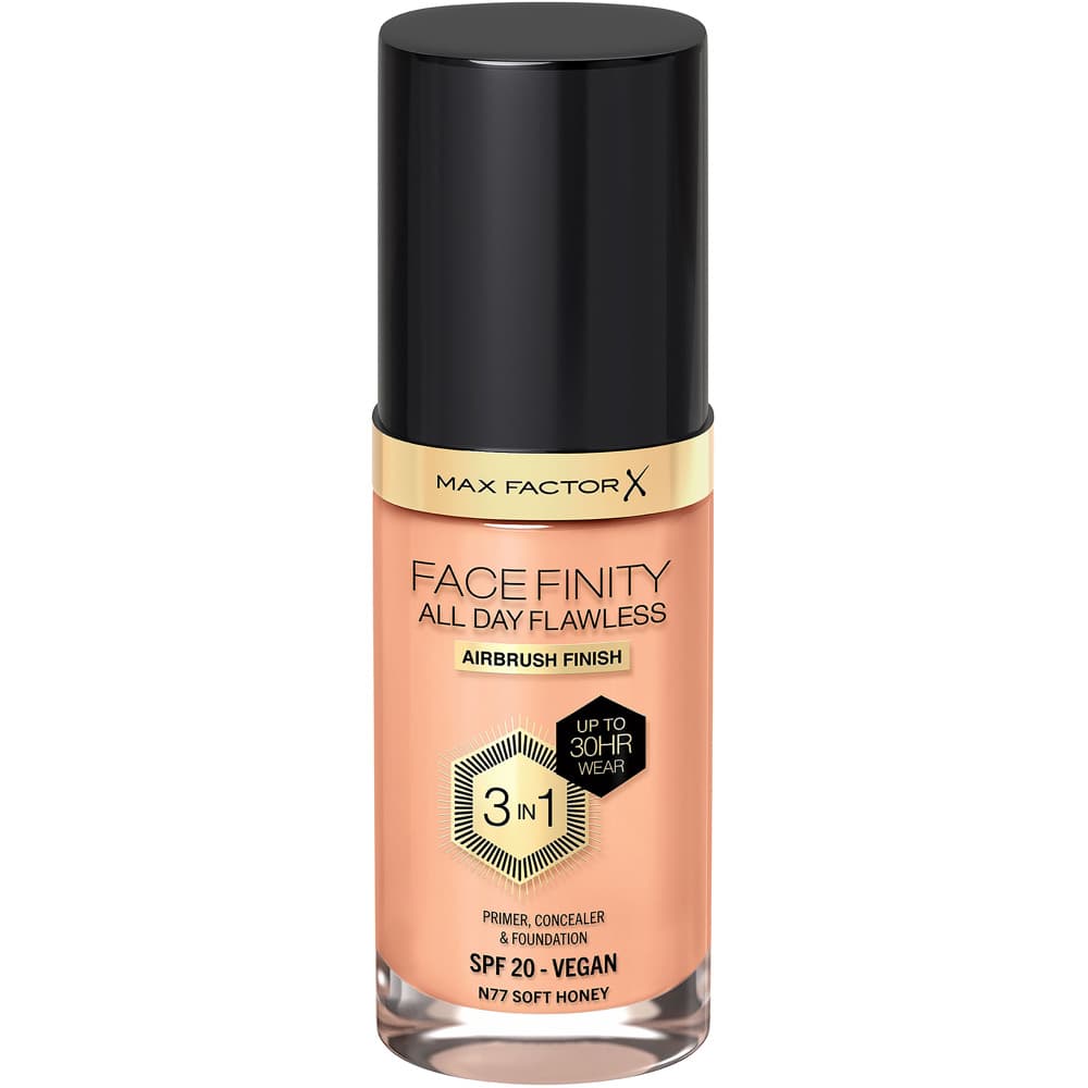 All Day Flawless 3-in-1 Liquid Foundation, 77 Soft Honey