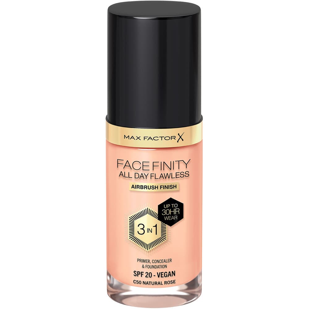 All Day Flawless 3-in-1 Liquid Foundation, 50 Natural Rose