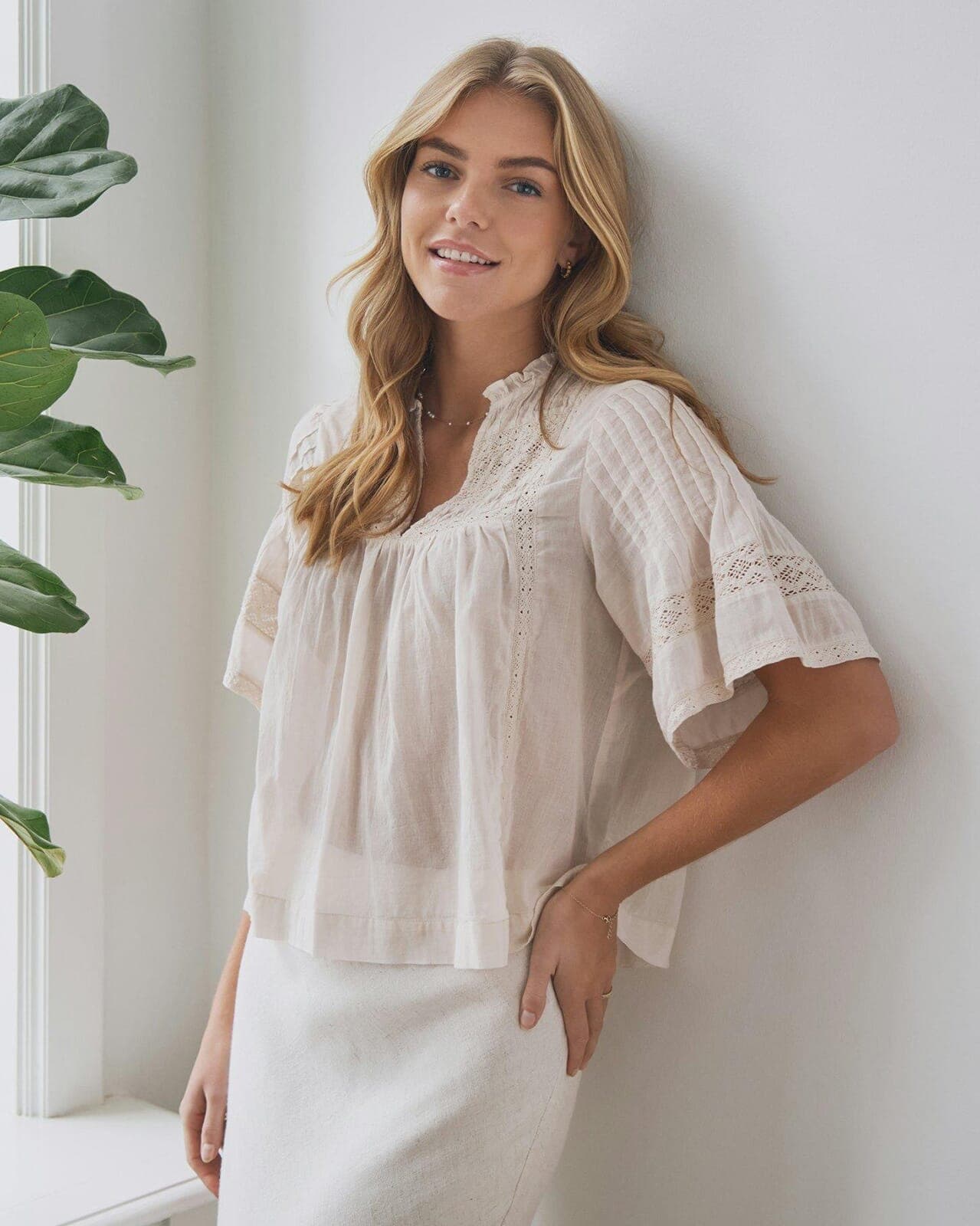 NEO NOIR Bluse Siama S Voile, 38, NEO NOIR Bluse Beige 38