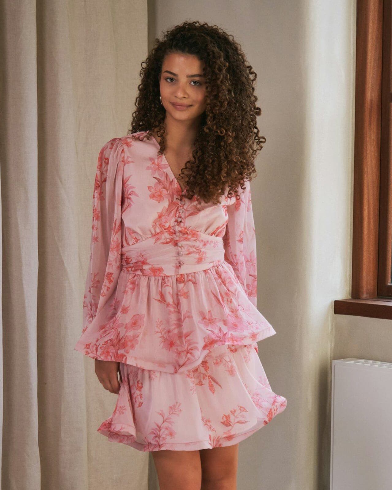 NEO NOIR Kjole Rivana Chiffon, 34, NEO NOIR Kjole Rosa 34