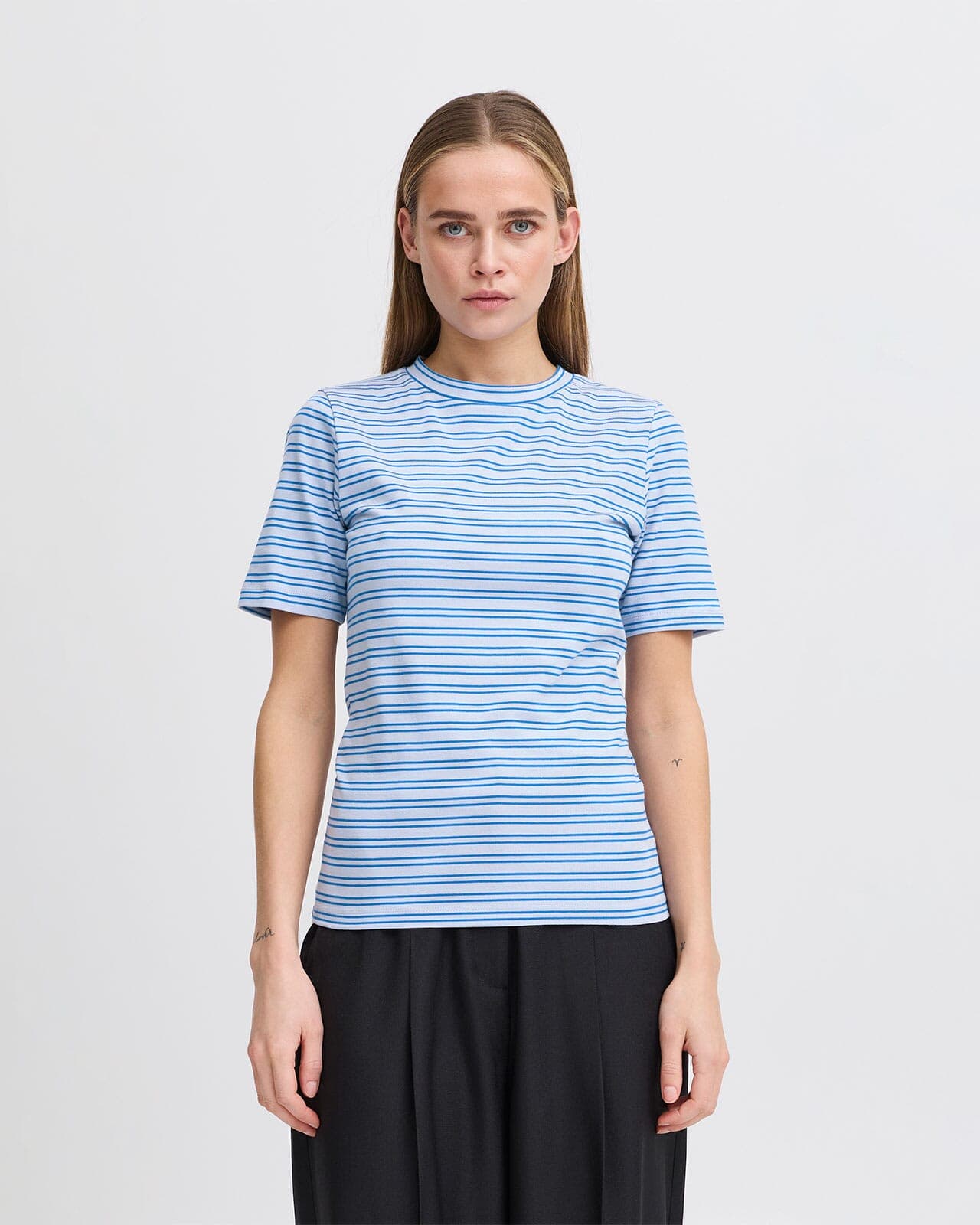 ICHI T-skjorte Mira SS2, S, ICHI T-skjorte Blå S