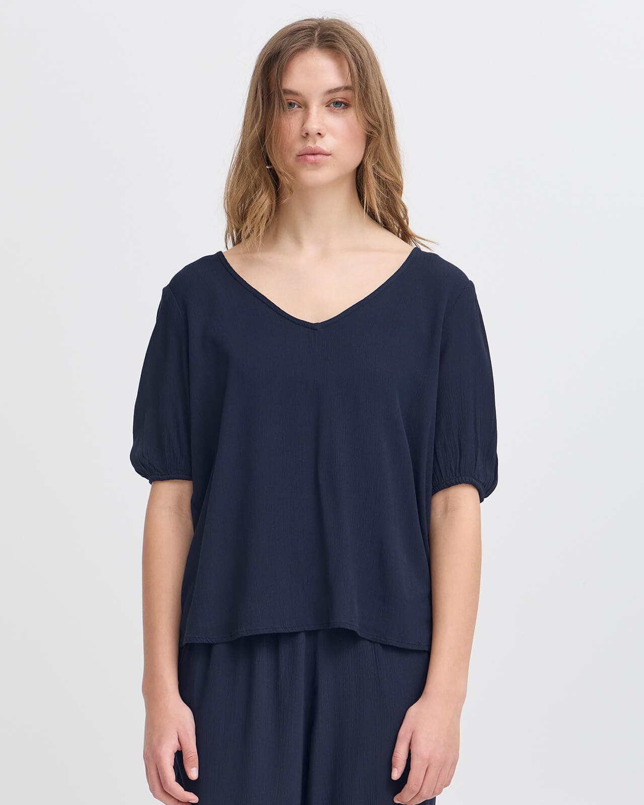 ICHI Topp Marrakech SS15, M, ICHI Topp Blå M