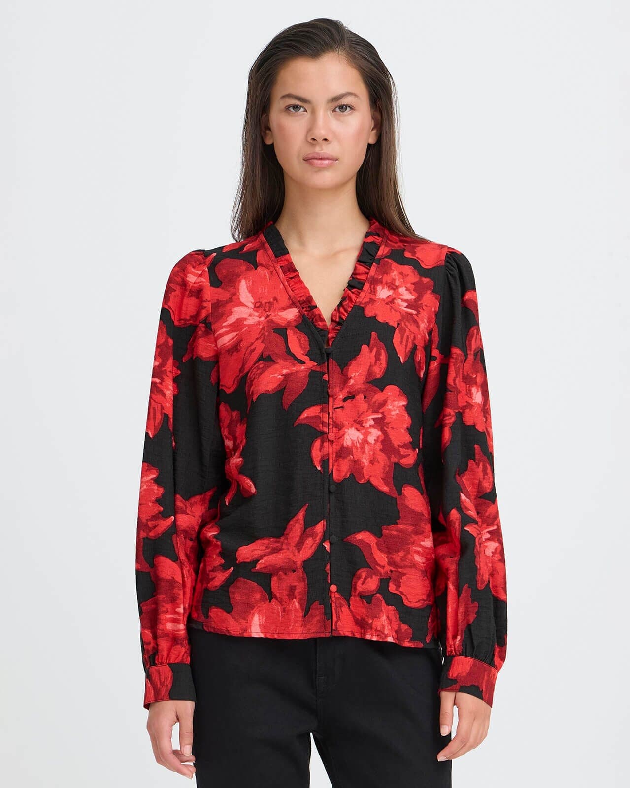 ICHI Bluse Lysine, 36, ICHI Bluse Svart 36