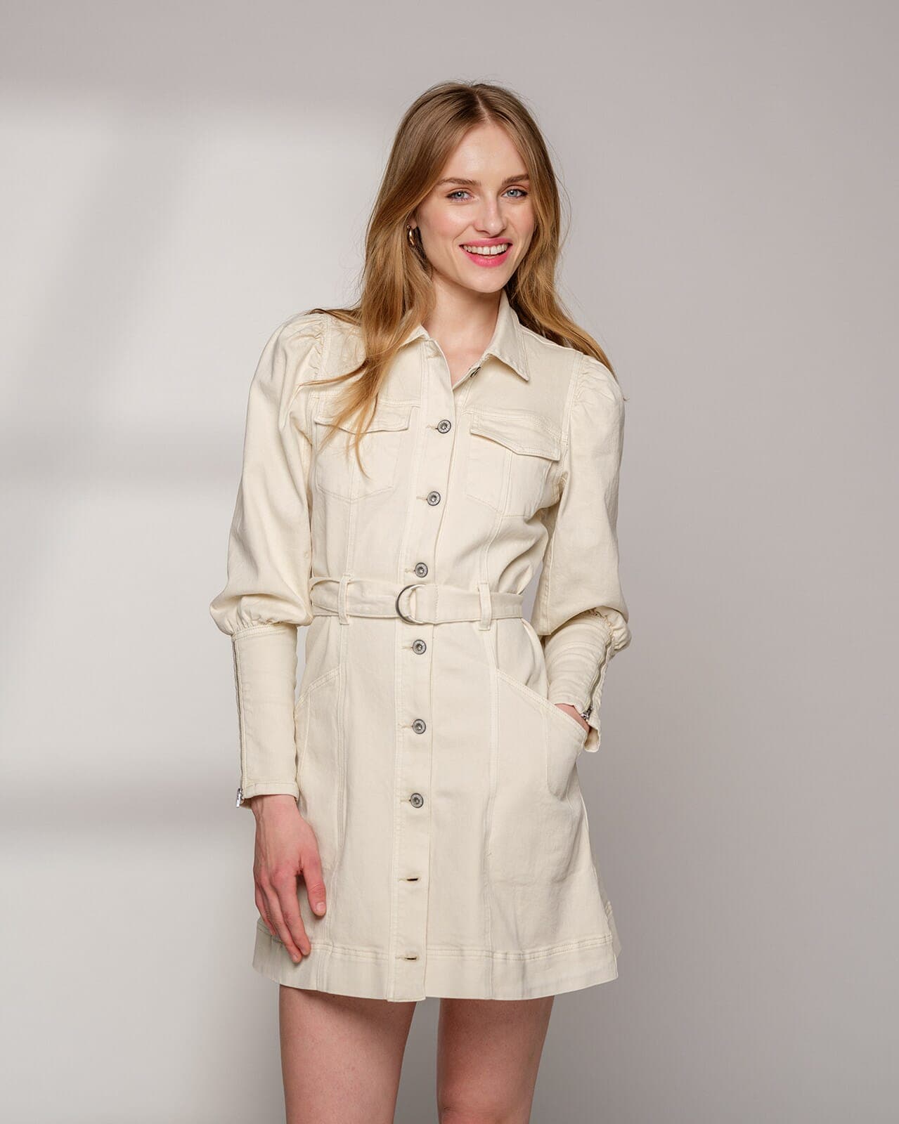 FLOYD Denimkjole Alvina, L, FLOYD Kjole Beige L