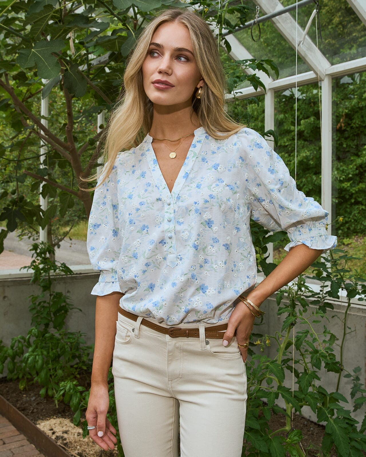 FLOYD Topp Belinda Daisy, XS, FLOYD Topp Blå XS