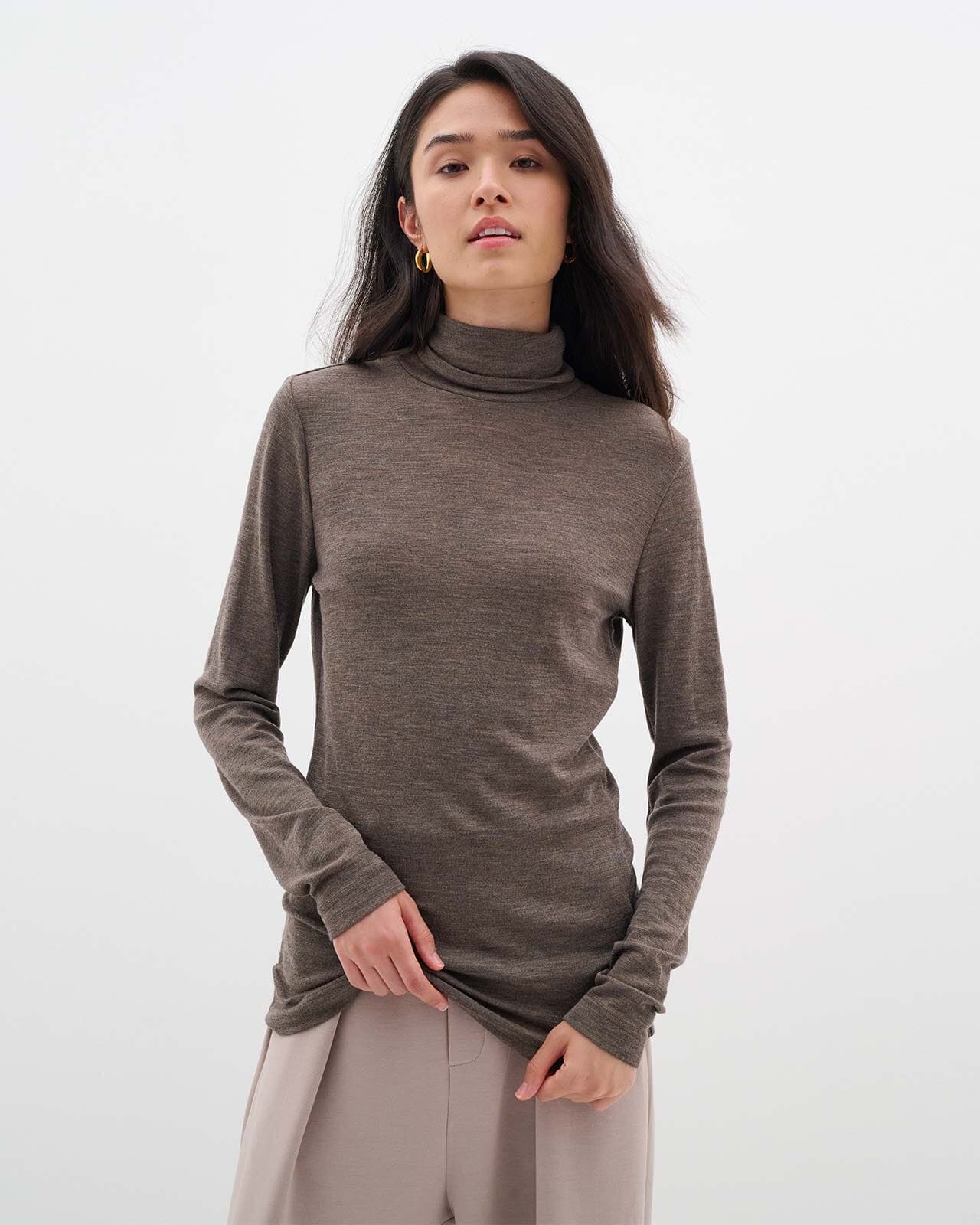 InWear Pologenser Fang Ull, XS, InWear Genser Brun XS