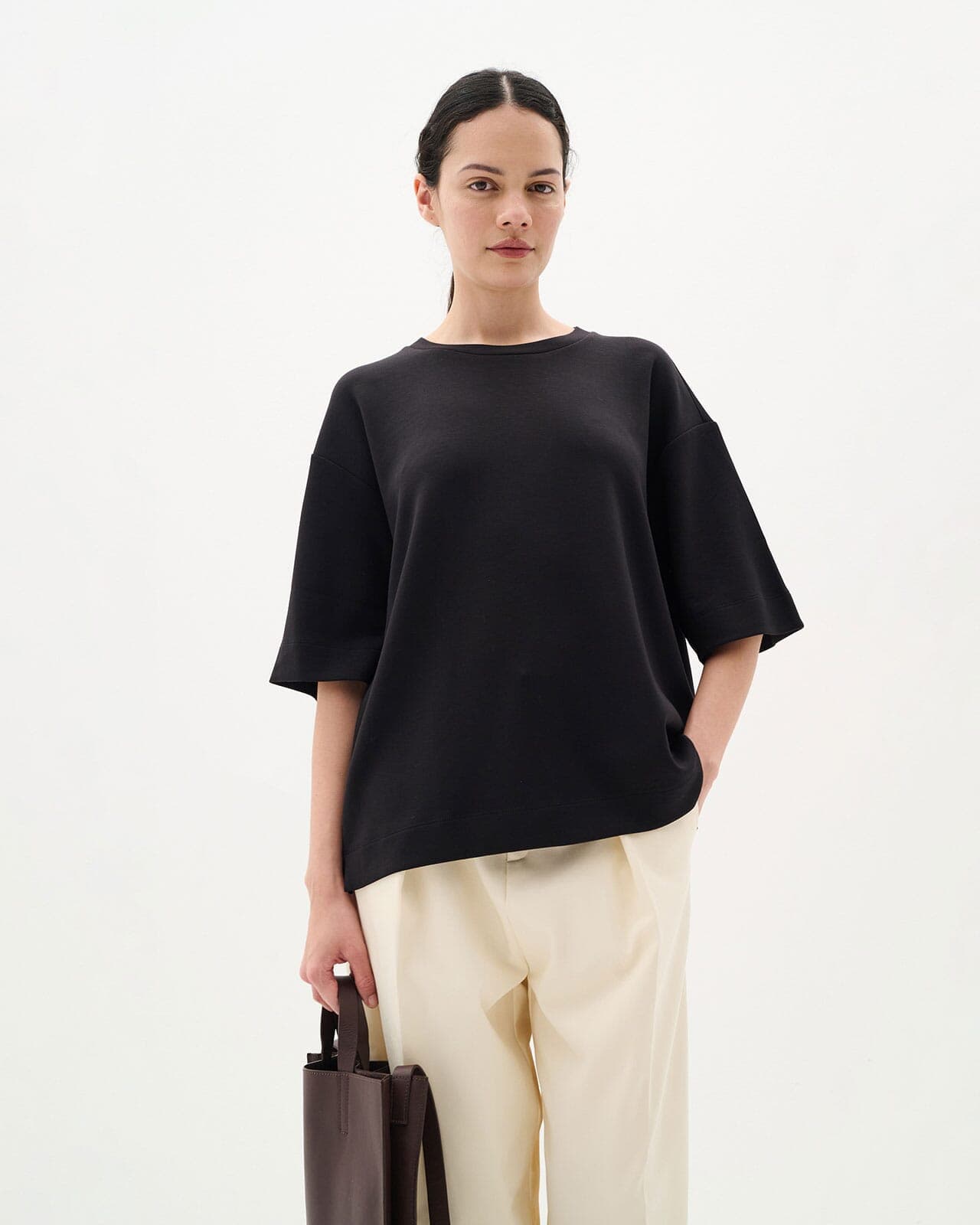 InWear T-skjorte Pannie Oversize, S, InWear T-skjorte Svart S