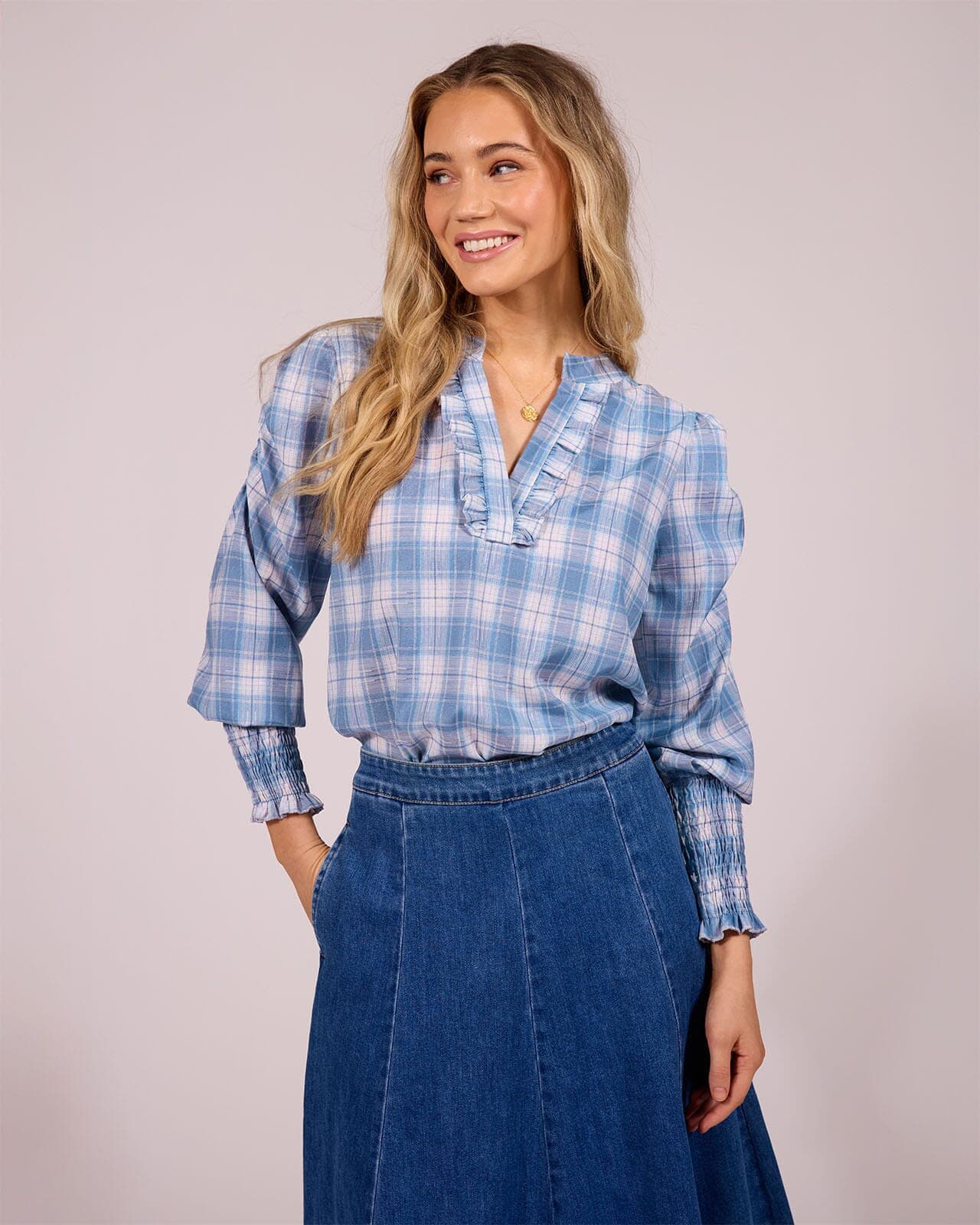 FLOYD Bluse Carmela Square, XL, FLOYD Bluse Blå XL