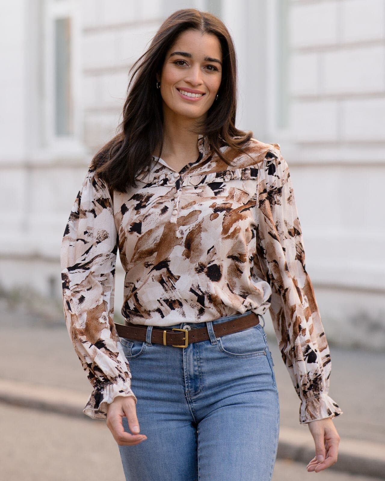 FLOYD Bluse Lykke Patel, L, FLOYD Bluse Brun L